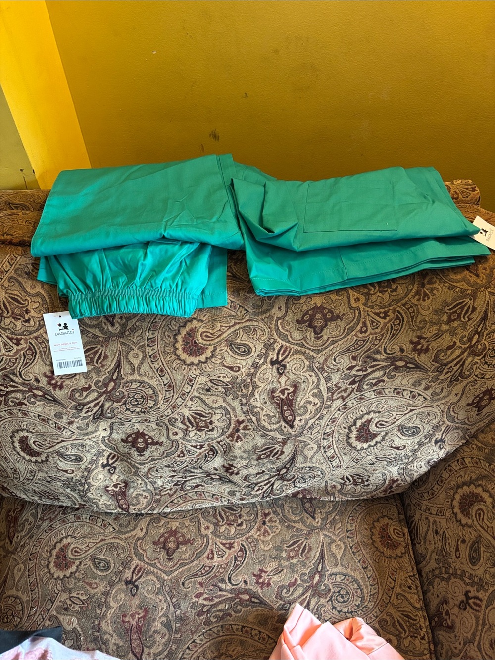 Unbranded Women's Teal Scrub Pants with Elastic Waistband